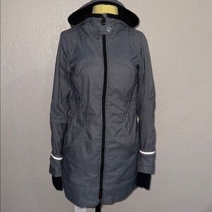 Lululemon Gray Hooded Trench Jacket